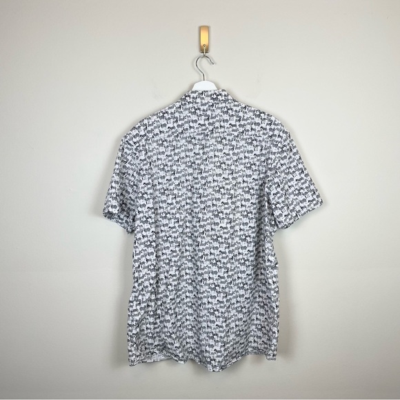 1901 Trim Fit Zebra Print Short Sleeve Sport Shirt Size XX-Large - Picture 7 of 13